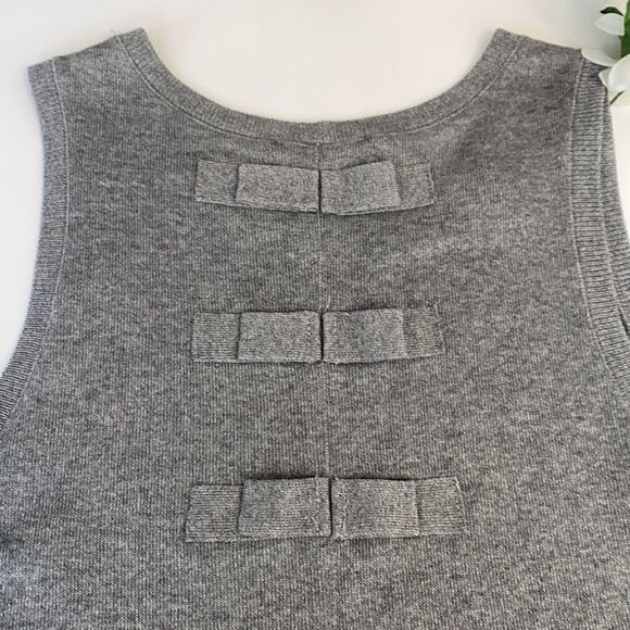Twin Set Simoni Barbieri Bow‎ Back Sleeveless Tank Gray Metallic Scoop Neck - Picture 3 of 7